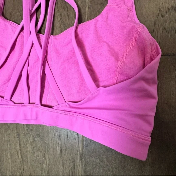 Lululemon Vibrant Pink Strappy Sports Bra - Picture 5 of 9